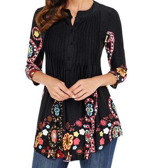 Ženska bluza z različnimi vzorci - 4 variante 1
