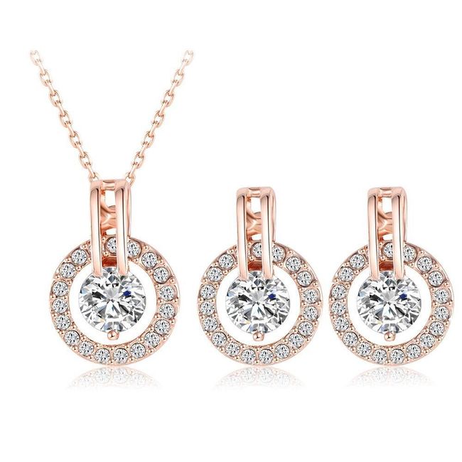 Komplet biżuterii z kryształkami w luksusowym designie 1