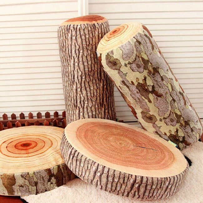 Polštář v podobě kusu dřeva 1