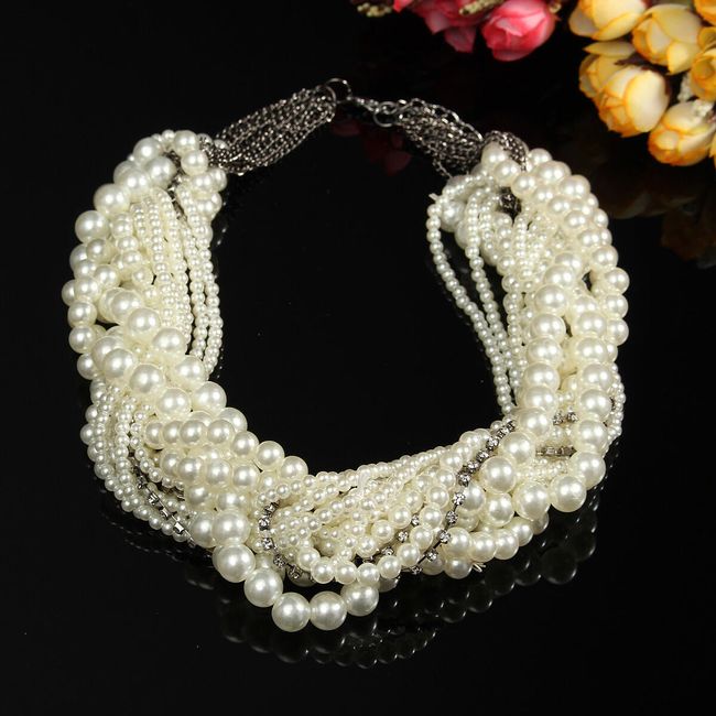 Mohutný náhrdelník - imitace perel 1