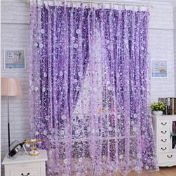 Dekorativna zavesa s cvetjem - 2 barvi Vijolična ZO_ST00788