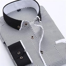 Big Size 4XL Mężczyźni Dress Shirt 2016 New Arrival Long Sleeve Slim Fit Button Down Collar Wysokiej jakości drukowane koszule biznesowe MCL18 SS_32664994176