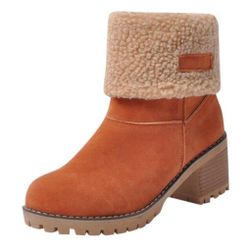 Дамски зимни ботуши Erta Orange - размер 35, Размери на обувките: ZO_78b839f2-b3c7-11ee-9c9e-8e8950a68e28