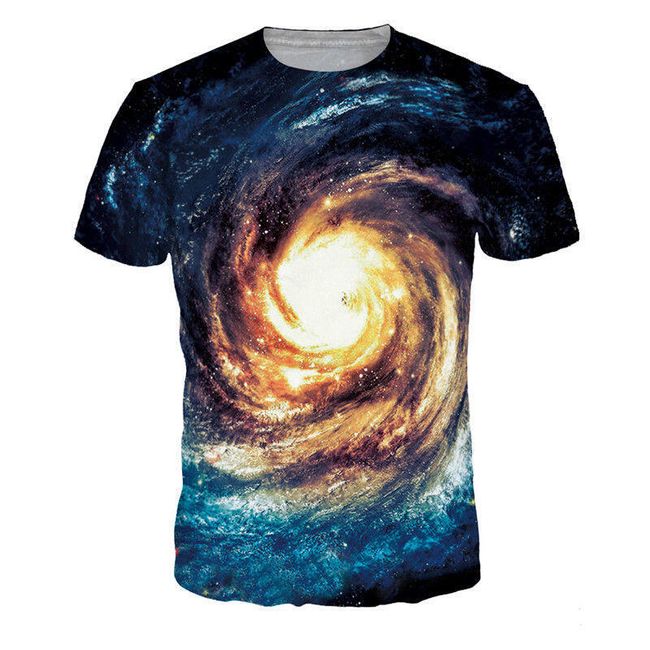 Мъжка тениска с принт на галактика - 5 размера 1