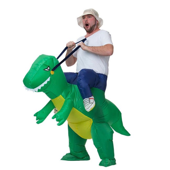 Costum gonflabil - călăreț pe dinozaur 1