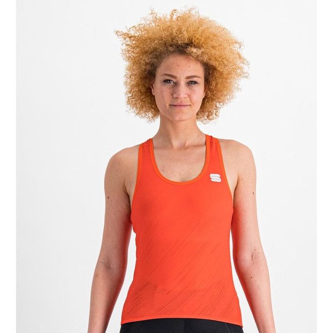 Športna kolesarska majica brez rokavov oranžna ženska - Flare W Top Pompelmo, velikosti XS - XXL: ZO_186807-XL 1