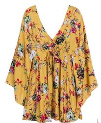 Boemska mini haljina s širokim rukavima - 3 veličine