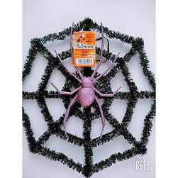 Halloweenská LED pavučina s pavoukem ZO_PN000222