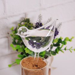 Udător de flori din sticlă în formă de pasăre