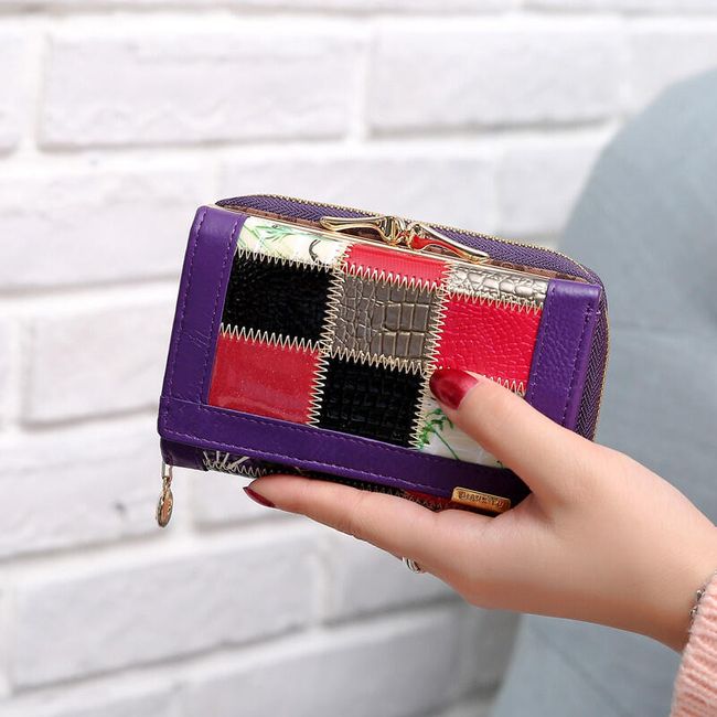 Luxusná peňaženka v patchworkovom štýle - viac farieb 1