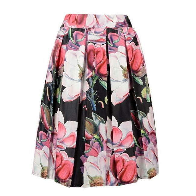 Ženska midi suknja s cvjetnim uzorcima - 6 varijanti 1
