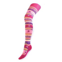 Памучени чорапи с ивици и цвете RW_24126