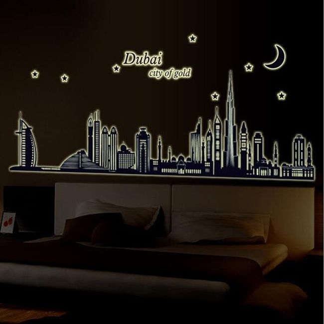 Fluorescentní samolepka na zeď - Dubai 1