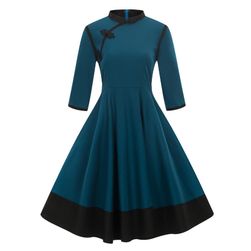 Vintage šaty v japonském stylu - 2 barvy