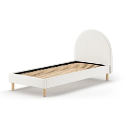Bílá čalouněná jednolůžková postel s roštem 90x200 cm MOON – ZO_258325