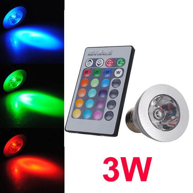 3 W multibarevná LED žárovka (patice E27) 1