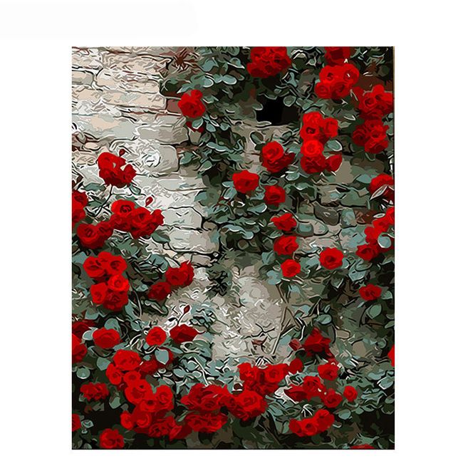 DIY obraz s růžemi - 50x40 cm 1