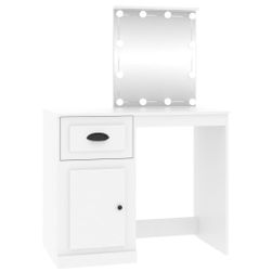 Toaletný stolík s LED diódou biely 90 x 50 x 132,5 cm kompozitné drevo ZO_816768-A