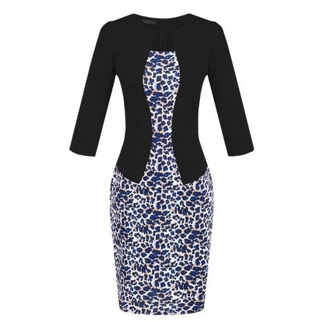 Elegantné šaty s bundovým efektom - leopardie čierne - veľkosť 2 - S, veľkosti XS - XXL: ZO_230949-S 1