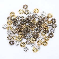 Kovové korálky v podobě kytičky pro výrobu šperků - 1000 ks