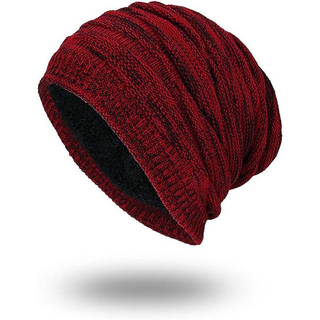 Pălărie tricotată de iarnă pentru bărbați cu căptușeală interioară din lână, Culoare: ZO_6a2a9738-7b9e-11ee-afb2-8e8950a68e28 1