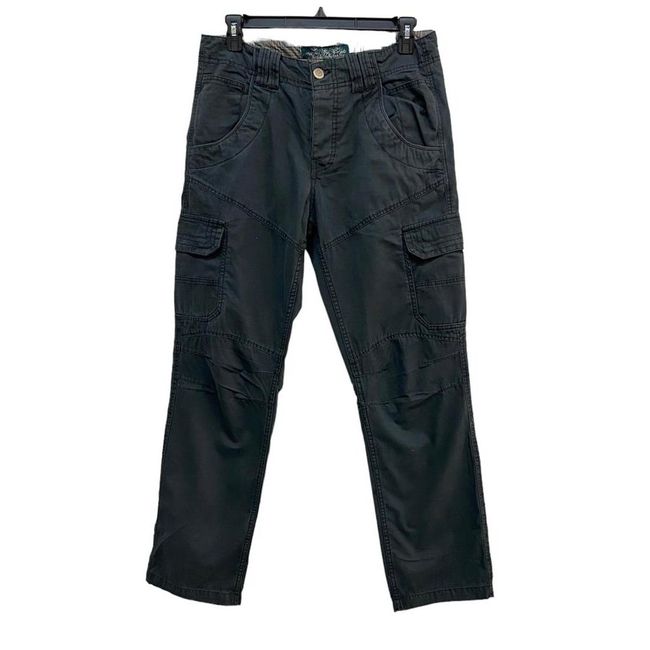 Moške platnene hlače z žepi, temno sive, velikosti XS - XXL: ZO_372954ca-3cd6-11ee-b36c-8e8950a68e28 1