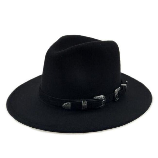 Pălărie cu curea și catarame metalice Negru ZO_ST04971 1