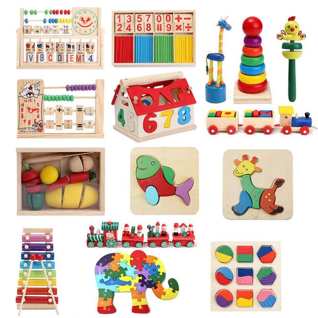 Dřevěné vzdělávací hračky pro děti - různé varianty 1