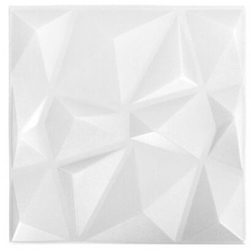 Panele ścienne 3D 12 szt. 50 x 50 cm diamentowa biel 3 m² ZO_340585-A