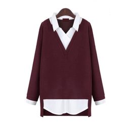 Jesenski pulover z ovratnikom - 2 barvi