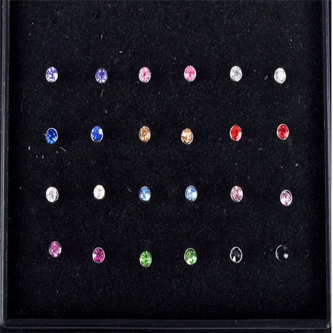 24 kolorowe piercingi do nosa 1