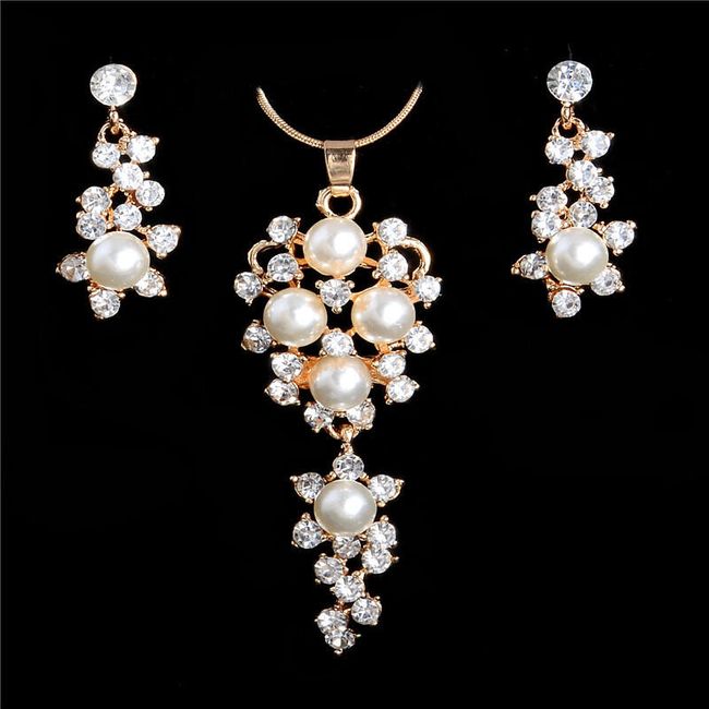 Luxusní sada šperků s umělými perličkami 1