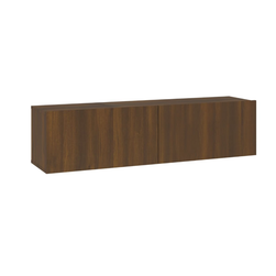 Szafka pod telewizor brązowy dąb 120x30x30 cm drewno kompozytowe ZO_815101-A