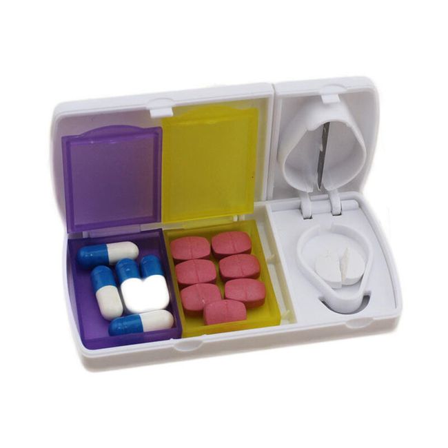 Box na léky s kráječem na pilulky 1