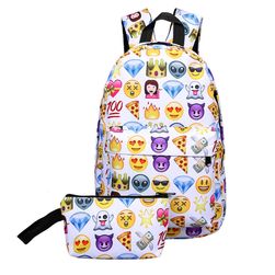 Moda rucsac și geantă set cu emoticoane