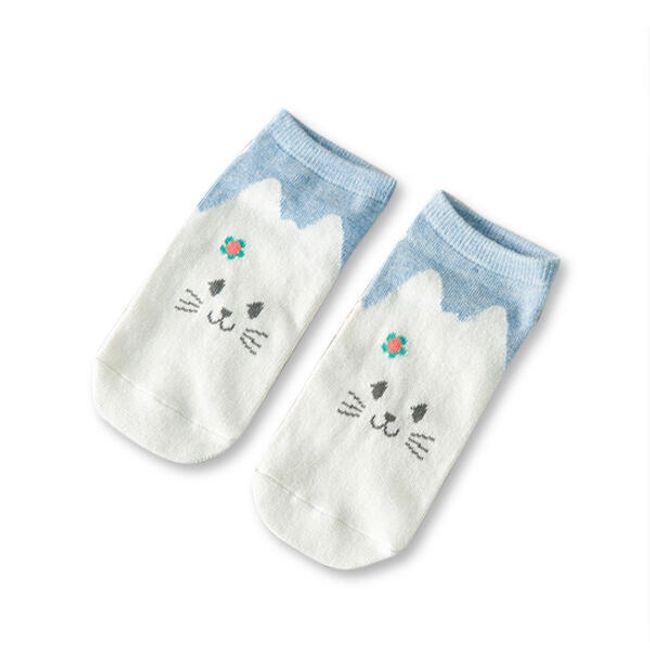 Prodyšné dívčí ponožky s kočičkou - 1 pár 1