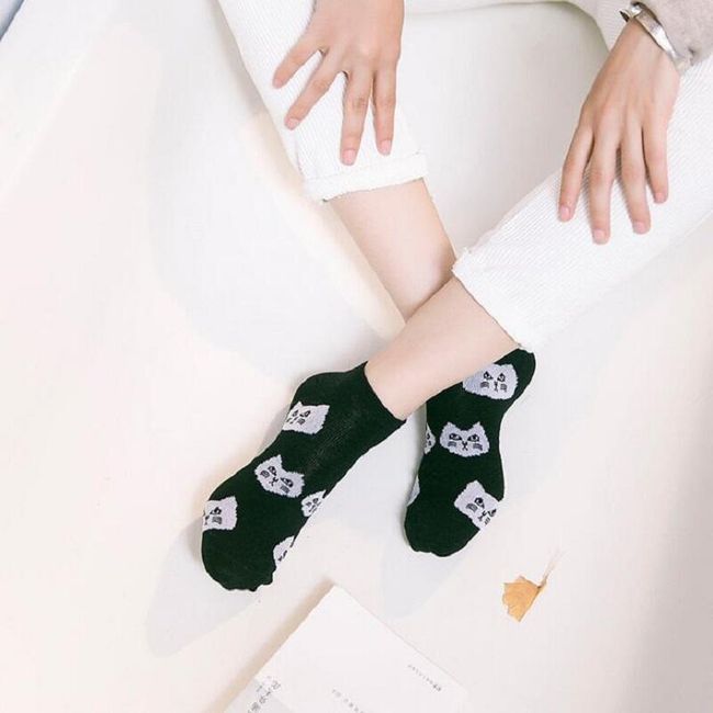 Kotníkové ponožky s kočkami - 6 variant 1