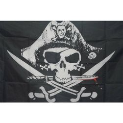 Kalóz zászló koponyával és késsel