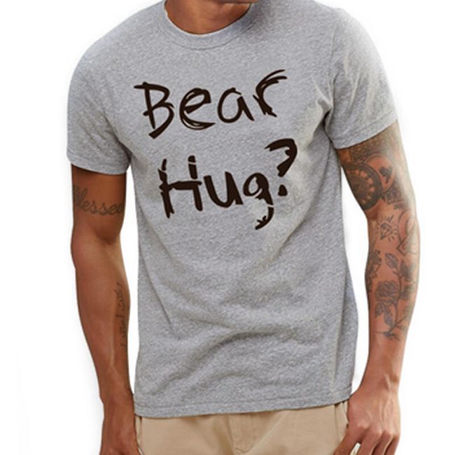 Pánské šedé tričko - BEAR HUG 1