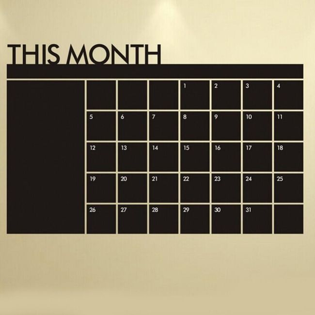 Kalendarz planujący  miesięczny na ścianę 1