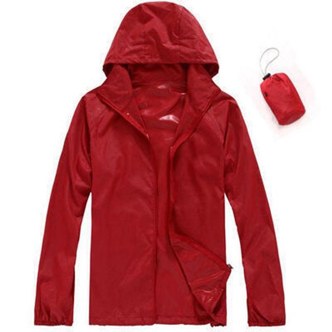 Jachetă de ploaie unisex impermeabilă și depozitare - 15 culori roșu închis - mărimea nr. 1, mărimi XS - XXL: ZO_236226-XS 1