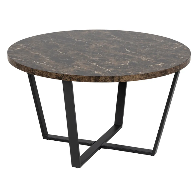 Hnědý kulatý konferenční stolek ø 77 cm Amble ZO_177480 1