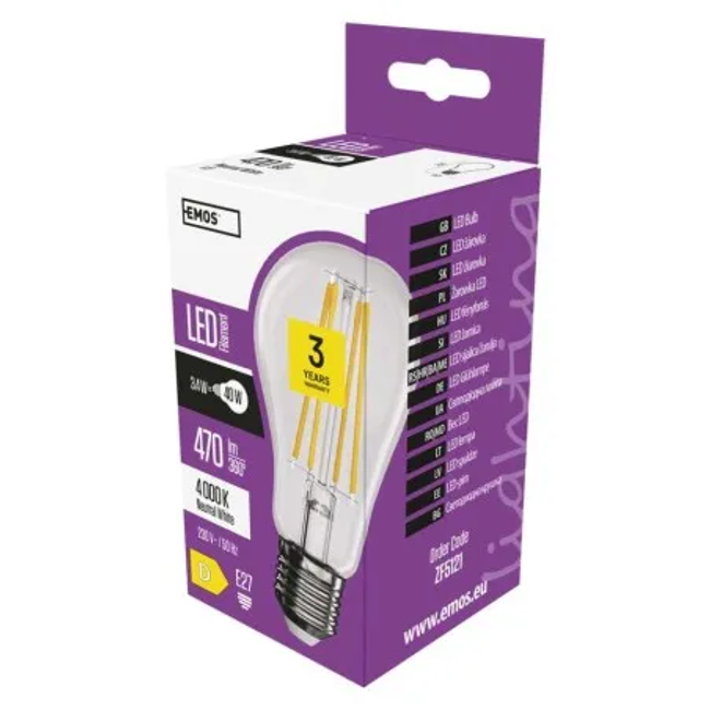 LED ŽÁROVKA FLM A60 3,4W E27 NW ZO_SCN08110 1