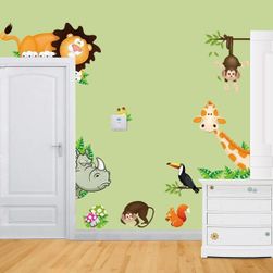 Samolepljiva nalepnica za zid dečje sobe - divlje životinje