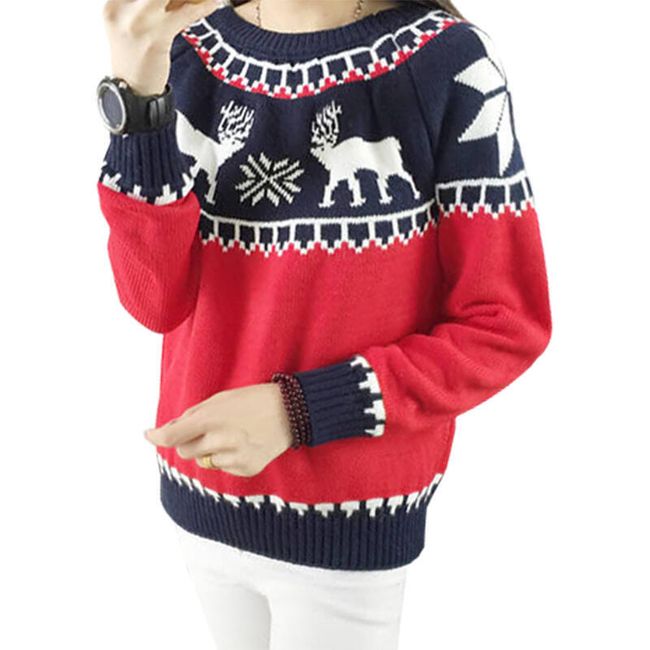 Vianočný sveter so sobmi - 3 varianty 1