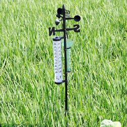 Stație meteo de grădină cu termometru și indicator de ploaie