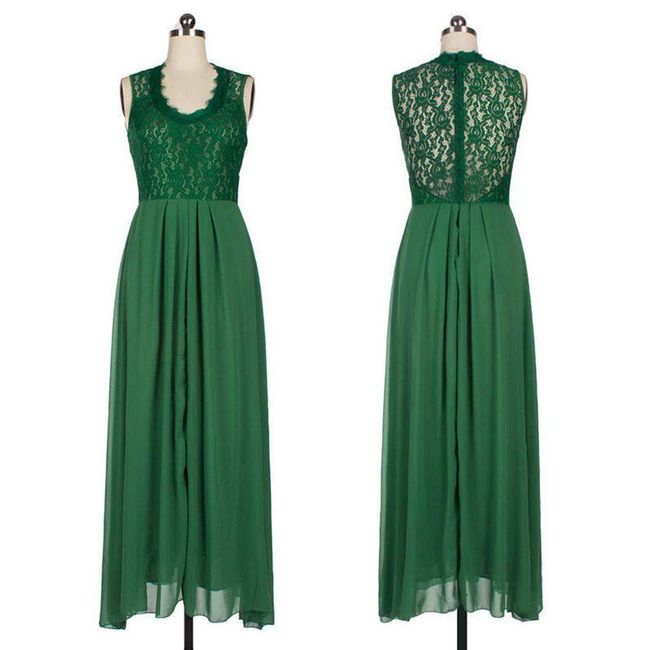 Plesové šaty s krajkovými zády Zelená - velikost č. 6, Velikosti XS - XXL: ZO_230274-2XL 1