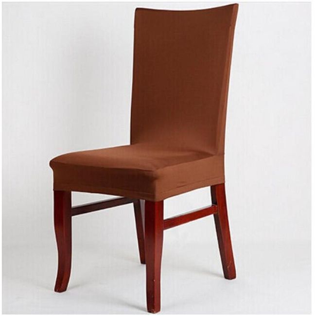 Jednokolorowy pokrowiec na krzesło - 11 kolorów Brązowy ZO_ST01392 1