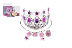 Sada krásy korunka,náušnice,náhrdelník plast v krabičce 15x12x16cm karneval RM_00311454