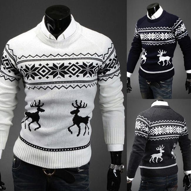 Swetr z reniferami i motywami świątecznymi 1